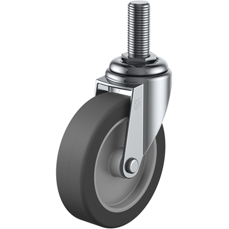 ユーエイ ねじ込み式 自在 キャスター エラストマー 車輪径100mm  Eタイプ ET型 ネジ寸法UNF1/2×25山数20 1個（ご注文単位1個）【直送品】