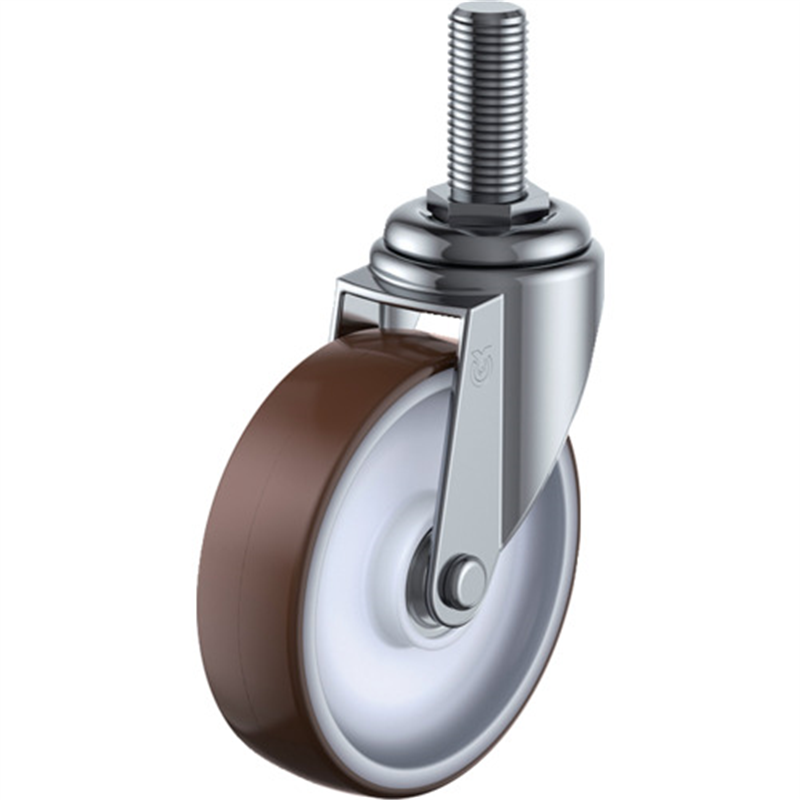 ユーエイ ねじ込み式 自在 キャスター ウレタン 車輪径100mm  Eタイプ ET型 ネジ寸法M12×35ピッチ1.75 1個（ご注文単位1個）【直送品】