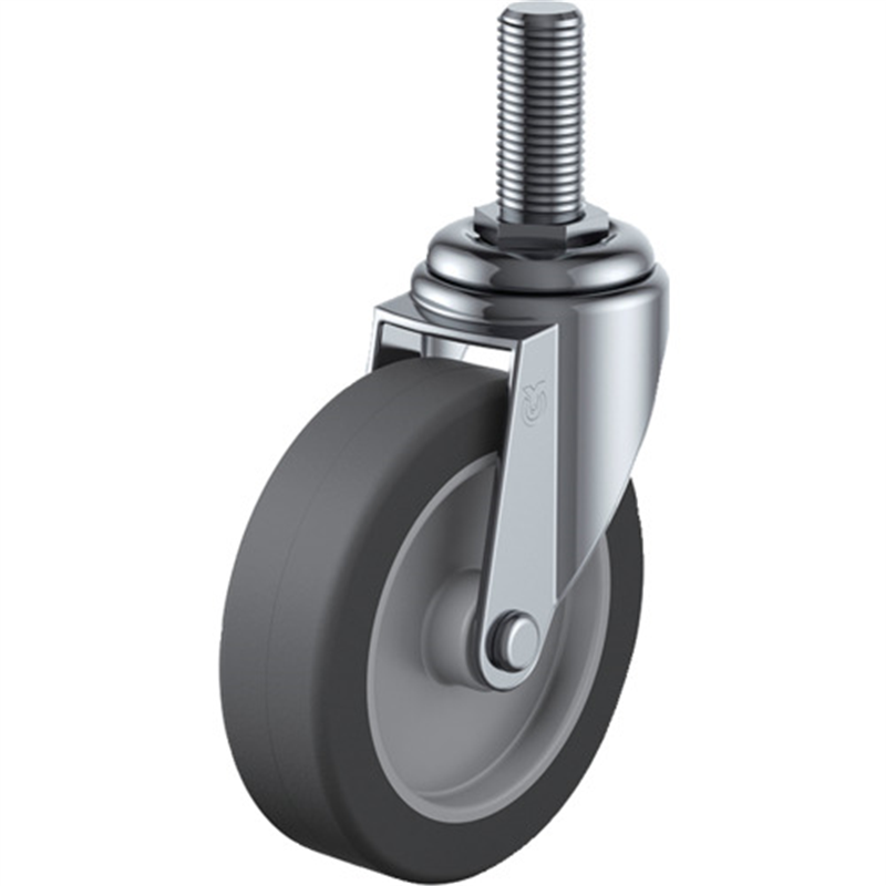 ユーエイ ねじ込み式 自在 キャスター エラストマー 車輪径65mm  Eタイプ ET型 ネジ寸法M12×35ピッチ1.75 1個（ご注文単位1個）【直送品】