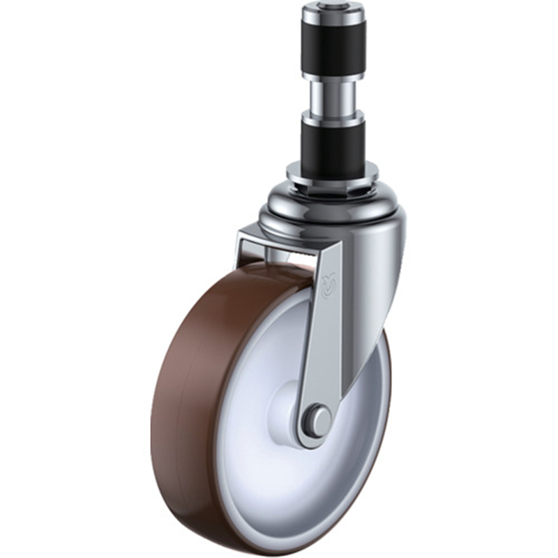 ユーエイ 差し込み式 自在 キャスター ウレタン 車輪径100mm  Eタイプ ETF型 パイプ径22 1個（ご注文単位1個）【直送品】