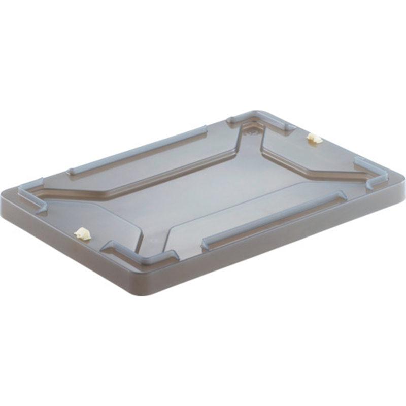 DIC エコシリーズF型コンテナ蓋(ロック付) 外寸:W423XD288XH36.5 クリアブラック 1枚（ご注文単位10枚）【直送品】