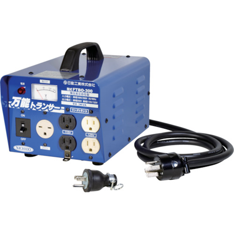 NICHIDO 変圧器 昇圧降圧自在型万能トランサー 3KVA 1台（ご注文単位1台）【直送品】