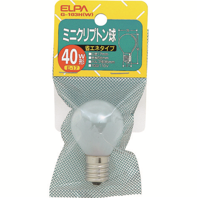 ELPA クリプトン球40W 1個（ご注文単位1個）【直送品】