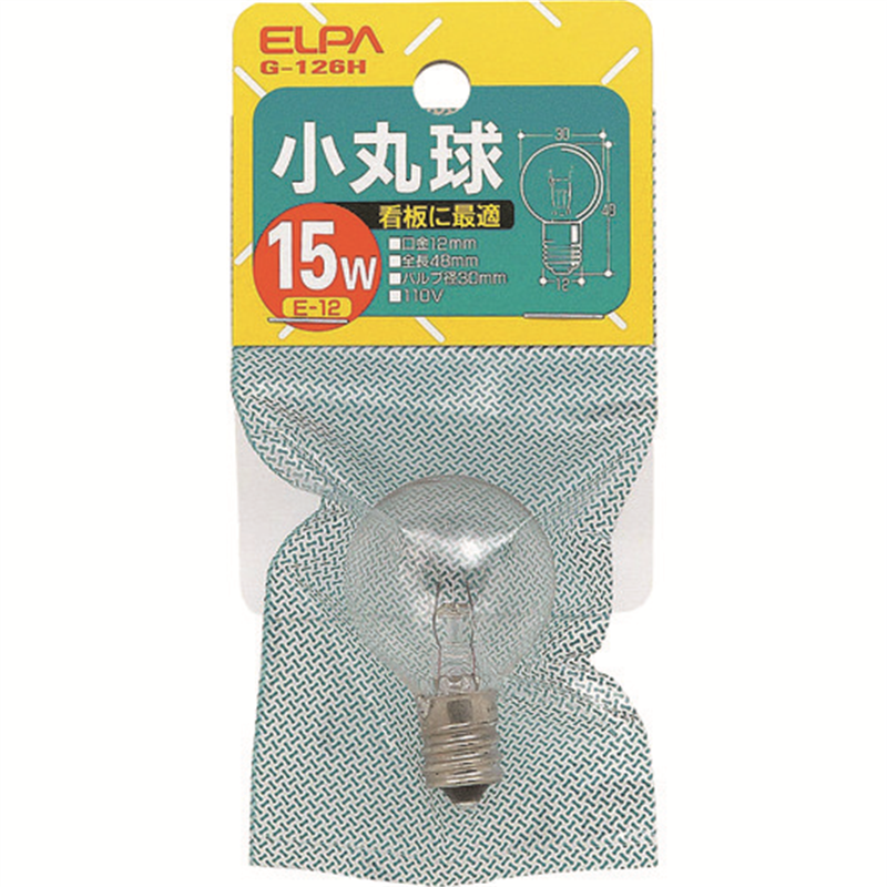 ELPA 小丸球 E12 15W クリア 1個（ご注文単位1個）【直送品】