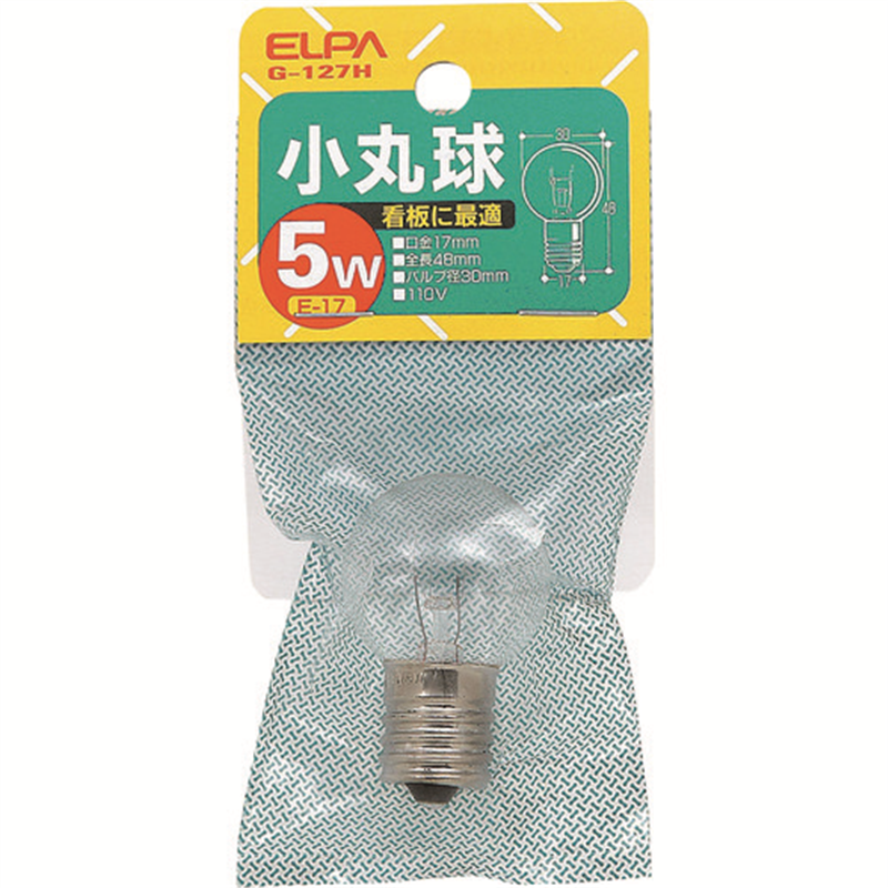 ELPA 小丸球 E17 5W クリア 1個（ご注文単位1個）【直送品】
