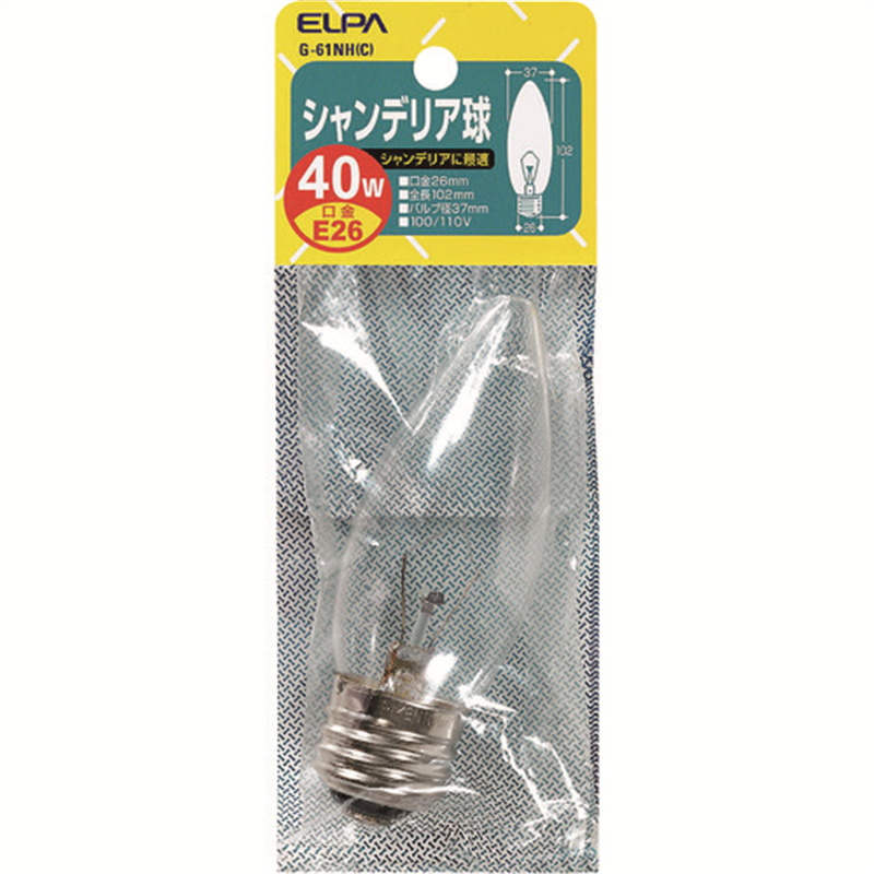 ELPA シャンデリア E26 40W 1個（ご注文単位1個）【直送品】