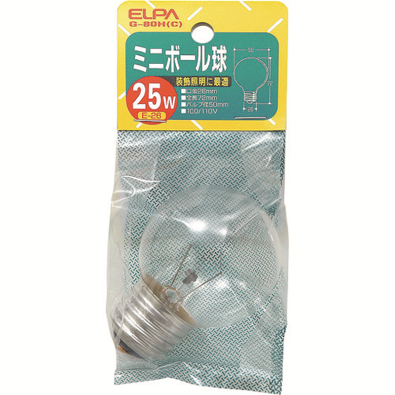 ELPA ミニボール球25W 1個（ご注文単位1個）【直送品】