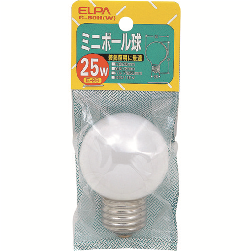 ELPA ミニボール球25W 1個（ご注文単位1個）【直送品】