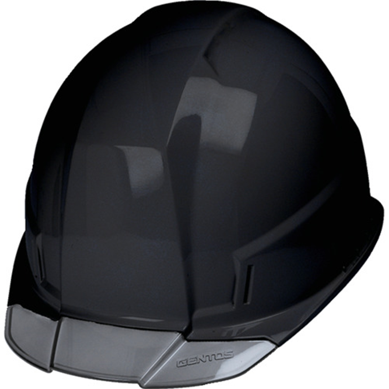GENTOS ヘルメット GRITAIR+ 溝有 ヘッドライト取付可能 飛来・落下物用・電気用 黒 1個（ご注文単位1個）【直送品】