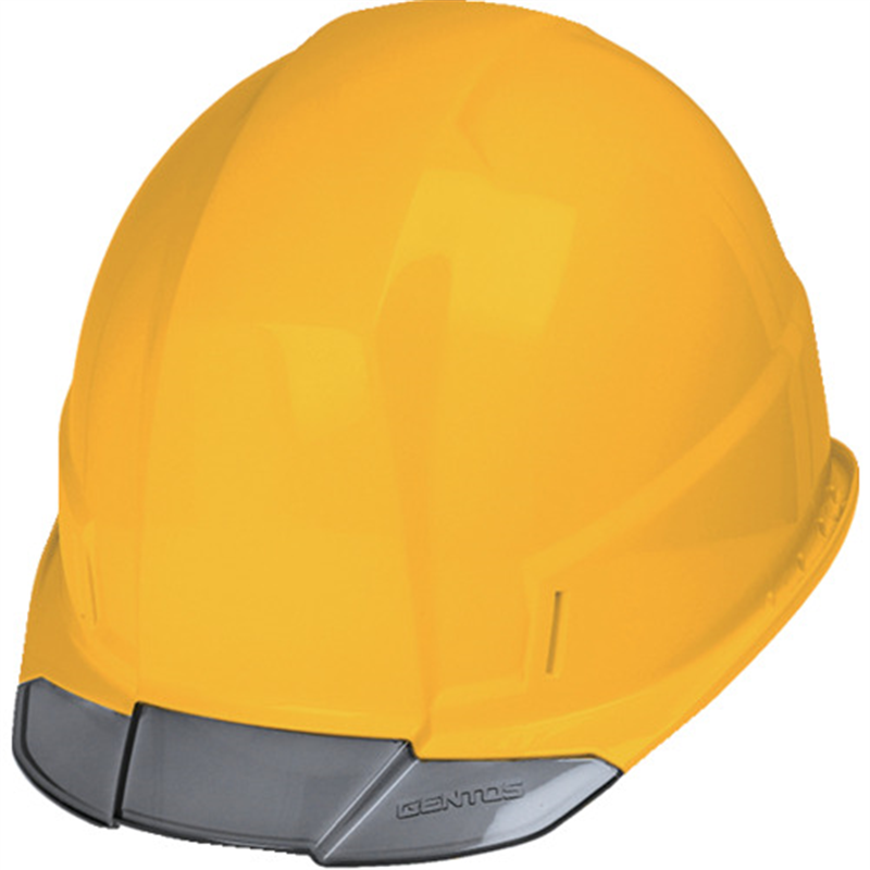 GENTOS ヘルメット GRITAIR+ 溝有 ヘッドライト取付可能 飛来・落下物用・電気用 黄 1個（ご注文単位1個）【直送品】