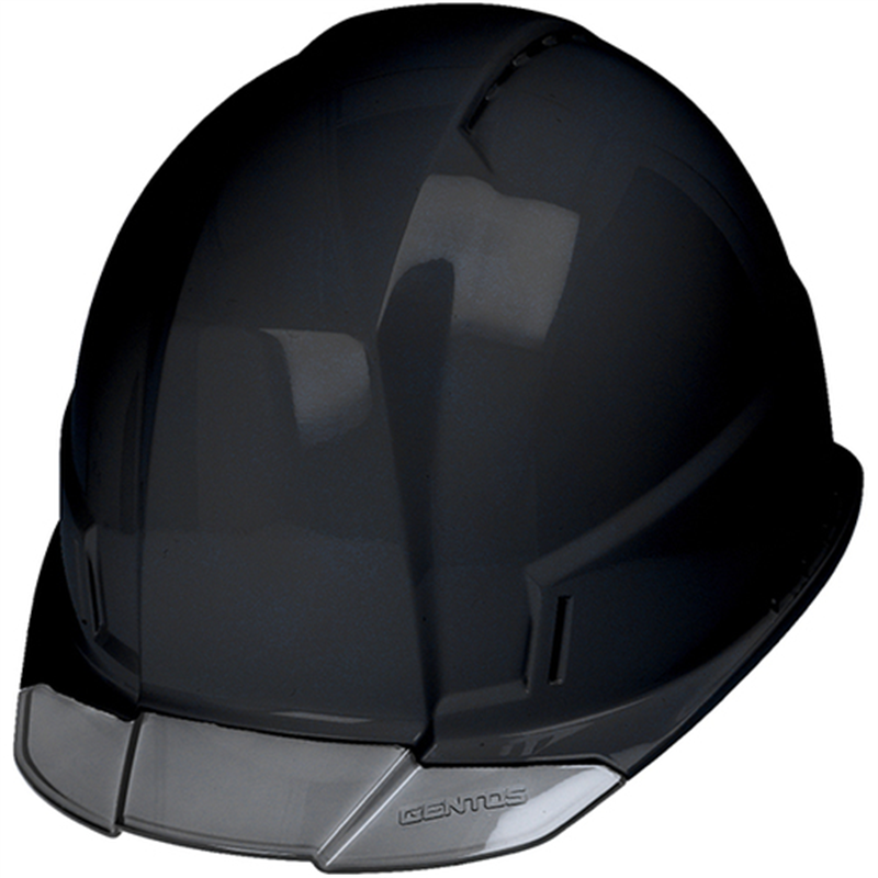 GENTOS ヘルメット GRITAIR+ 溝有 ヘッドライト取付可能 飛来・落下物用 黒 1個（ご注文単位1個）【直送品】