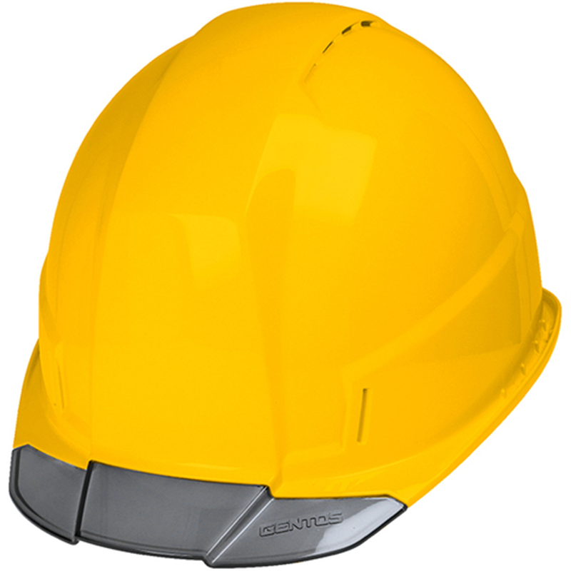 GENTOS ヘルメット GRITAIR+ 溝有 ヘッドライト取付可能 飛来・落下物用 黄 1個（ご注文単位1個）【直送品】