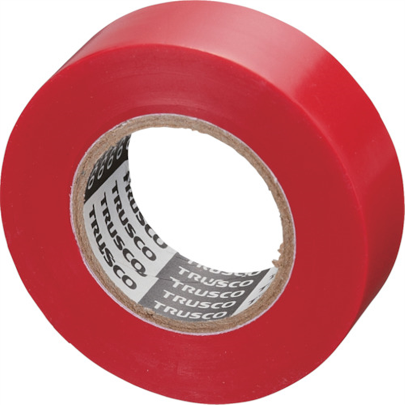 TRUSCO 脱鉛タイプビニールテープ 19mmX20m 赤  1巻入り 1巻（ご注文単位1巻）【直送品】