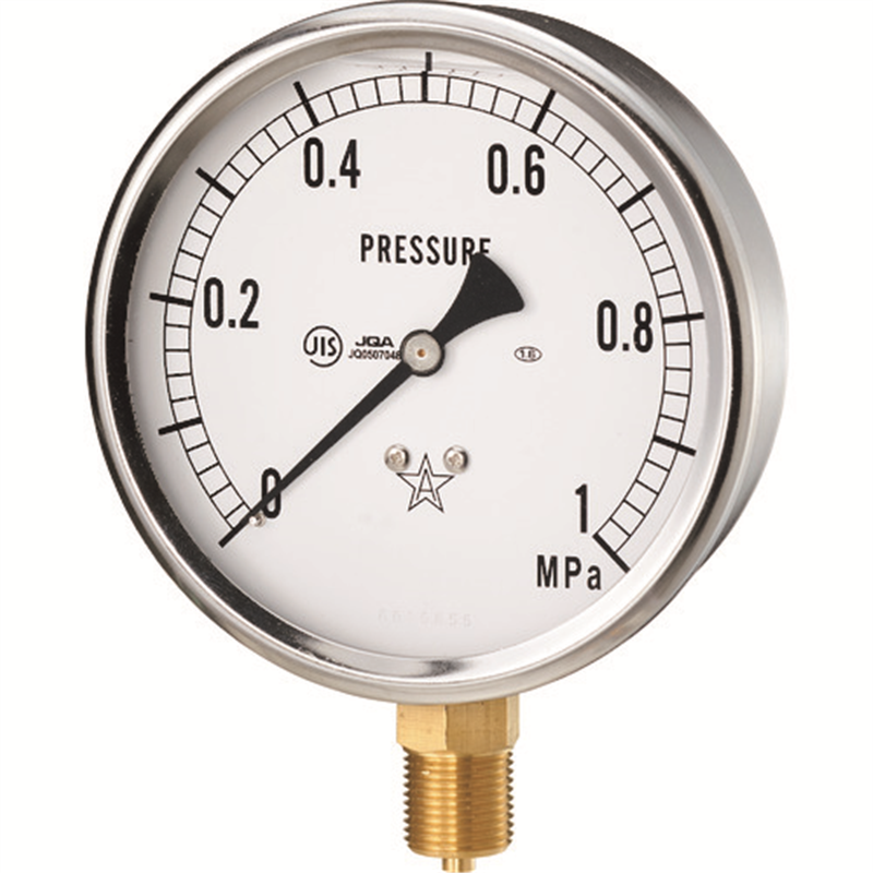 右下 グリセリン入圧力計 圧力レンジ0~6MPa 接続部サイズG3/8B 1個(ご注文単位1個)【直送品】