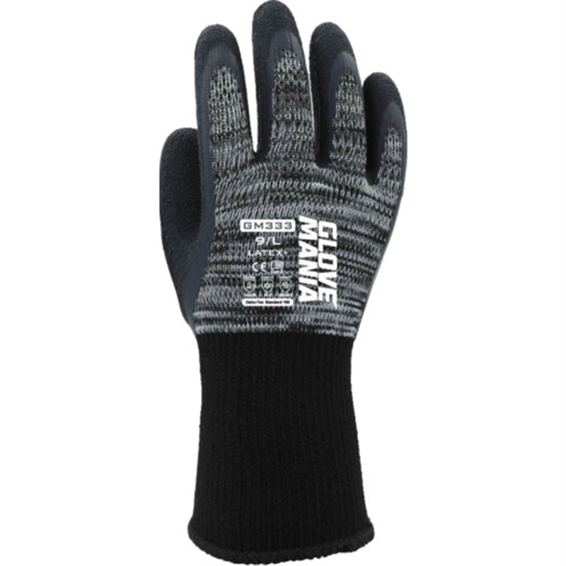 川西 GM333 グローブマニア ラテックス・ニトリル ブラック XLサイズ 1双（ご注文単位1双）【直送品】