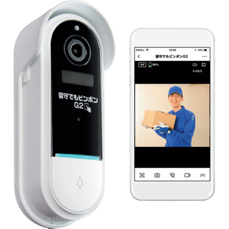 グランシールド カメラ付きインターホン 留守でもピンポンG2 1個（ご注文単位1個）【直送品】