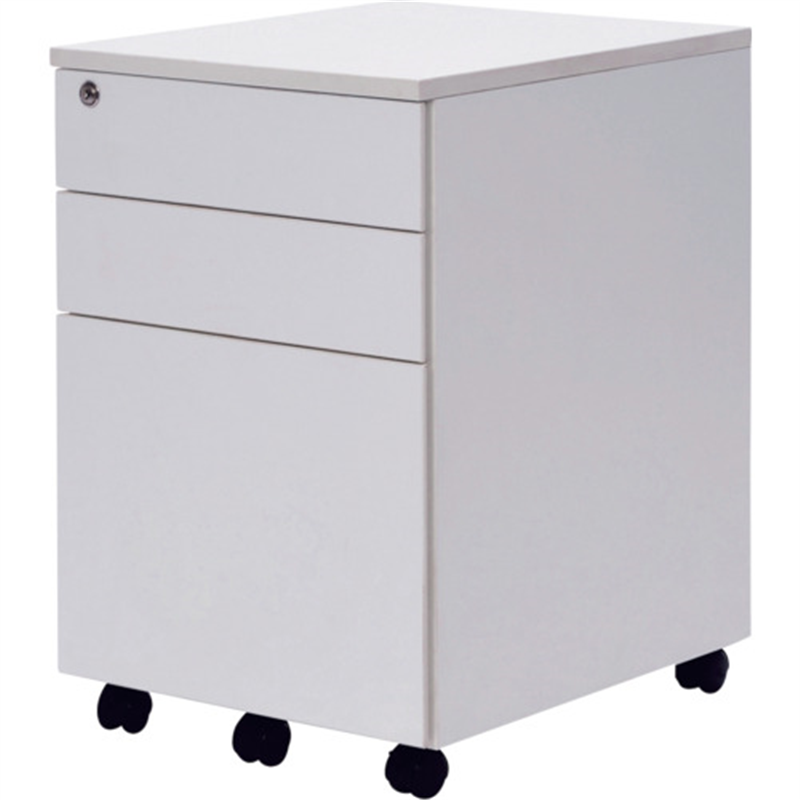 アールエフヤマカワ ワークデスク2 3段ワゴン ホワイト 1台（ご注文単位1台）【直送品】