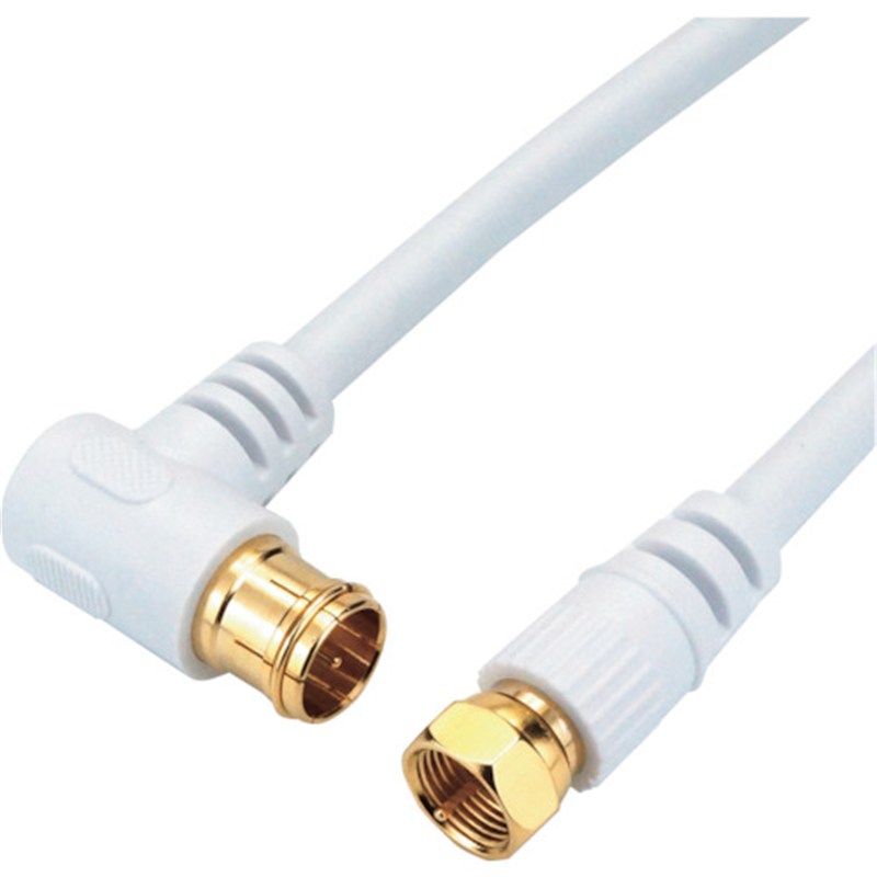 HORIC アンテナケーブル 15m ホワイト L字差込式/ネジ式コネクタ HAT150-121LSWH 1個（ご注文単位1個）【直送品】