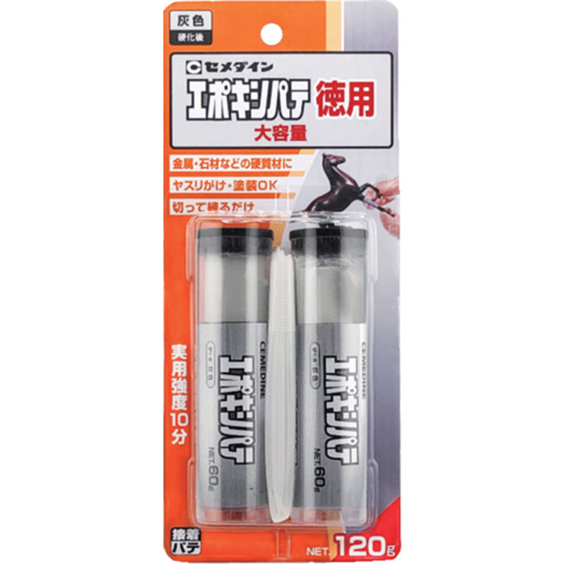 セメダイン エポキシパテ徳用 60g×2本セット(主剤・硬化剤一体型) HC-015 1セット（ご注文単位1セット）【直送品】