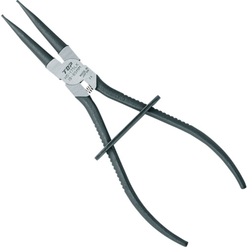 TOP ロック式スナップリングプライヤ穴用ストレート ロック式スナップリングプライヤ穴用直爪 175mm 使用範囲19~65mm 1丁（ご注文単位1丁）【直送品】