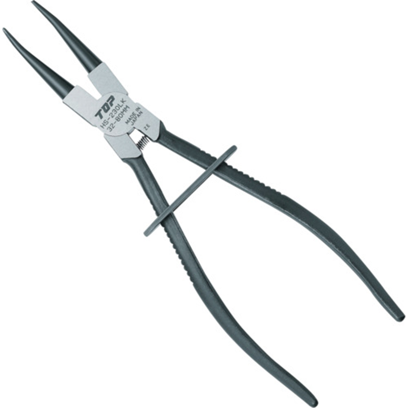 TOP ロック式スナップリングプライヤ穴用ストレート ロック式スナップリングプライヤ穴用直爪 230mm 使用範囲32~80mm 1丁（ご注文単位1丁）【直送品】