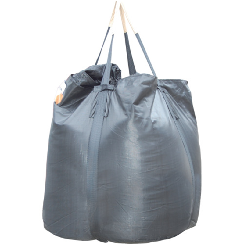 萩原 コンテナバッグ フレキシブル・コンテナバッグ 黒 丸型1t 全開排出口付 1枚（ご注文単位1枚）【直送品】