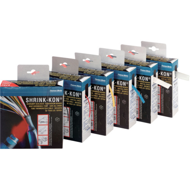 シュリンクコン 熱収縮チューブ Shrink-kon(シュリンクコン)一般用カラーボックスタイプ 黒 1巻（ご注文単位1巻）【直送品】