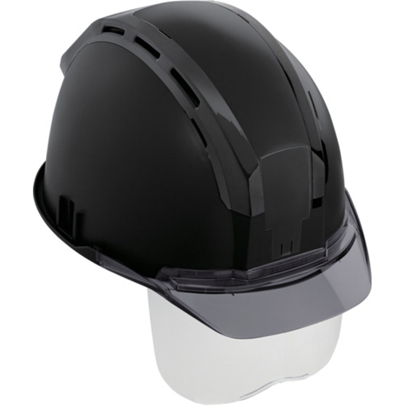 タジマ ヘルメット セフメット(セフ取付溝付ヘルメット) マットブラック スモーク シールド付 1個（ご注文単位1個）【直送品】