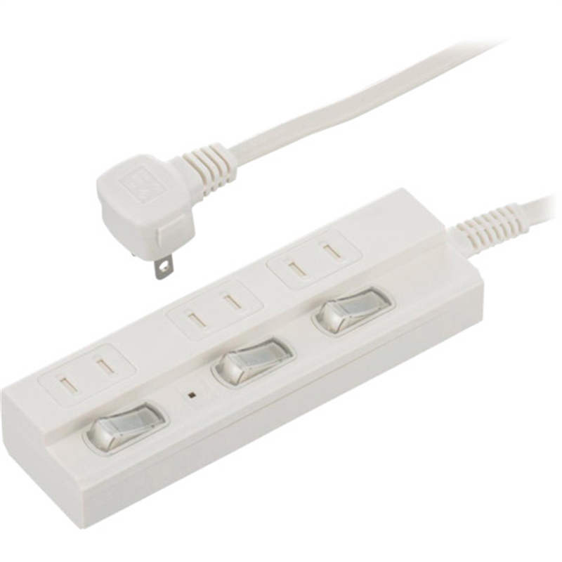 OHM 3口2m節電タップ雷ガード付22     1個（ご注文単位1個）【直送品】