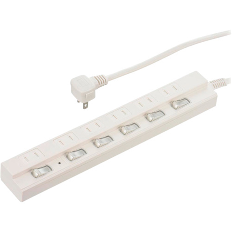 OHM 6口1m節電タップ雷ガード付22     1個（ご注文単位1個）【直送品】