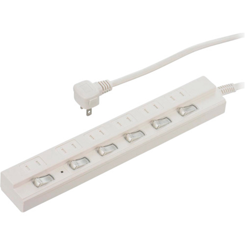 OHM 6口2m節電タップ雷ガード付22     1個（ご注文単位1個）【直送品】