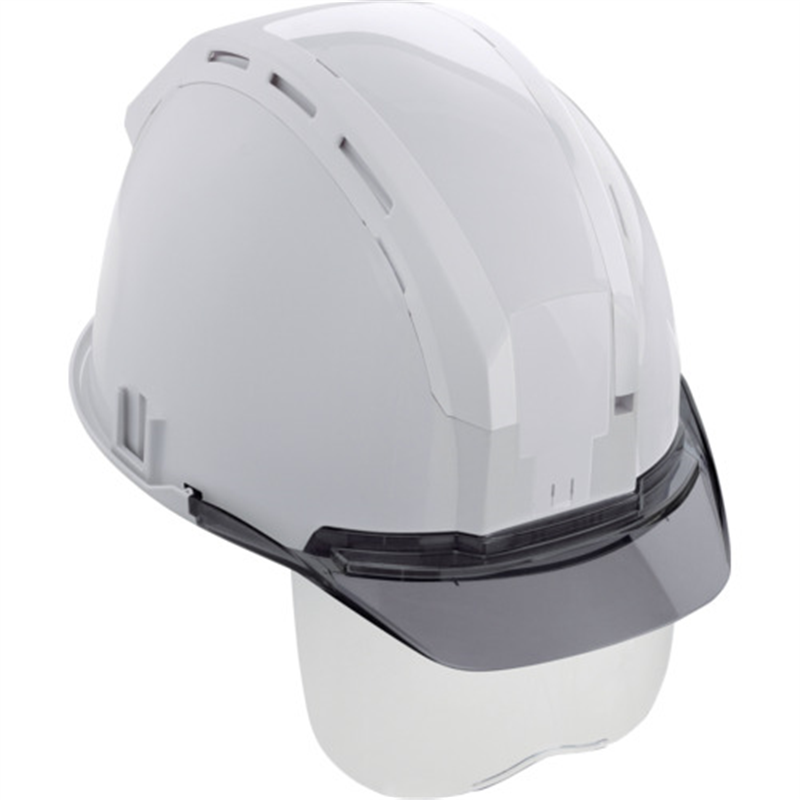 タジマ ヘルメット セフメット(セフ取付溝付ヘルメット) ホワイト スモーク シールド付 1個（ご注文単位1個）【直送品】