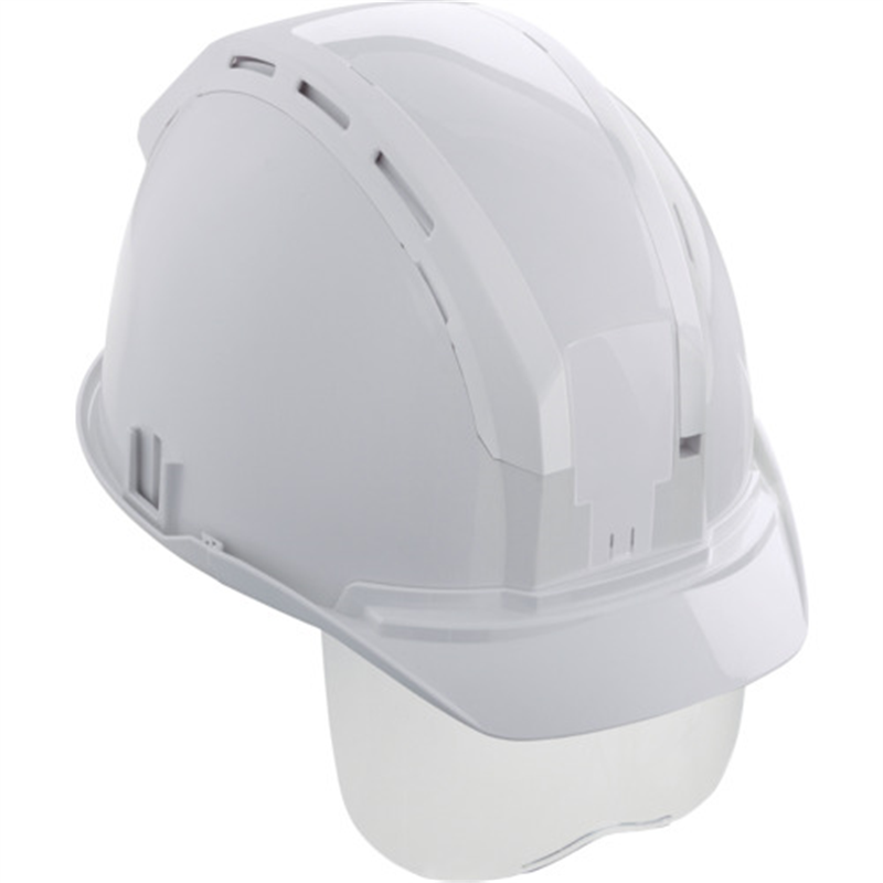 タジマ ヘルメット セフメット(セフ取付溝付ヘルメット) ホワイト シールド付 1個（ご注文単位1個）【直送品】