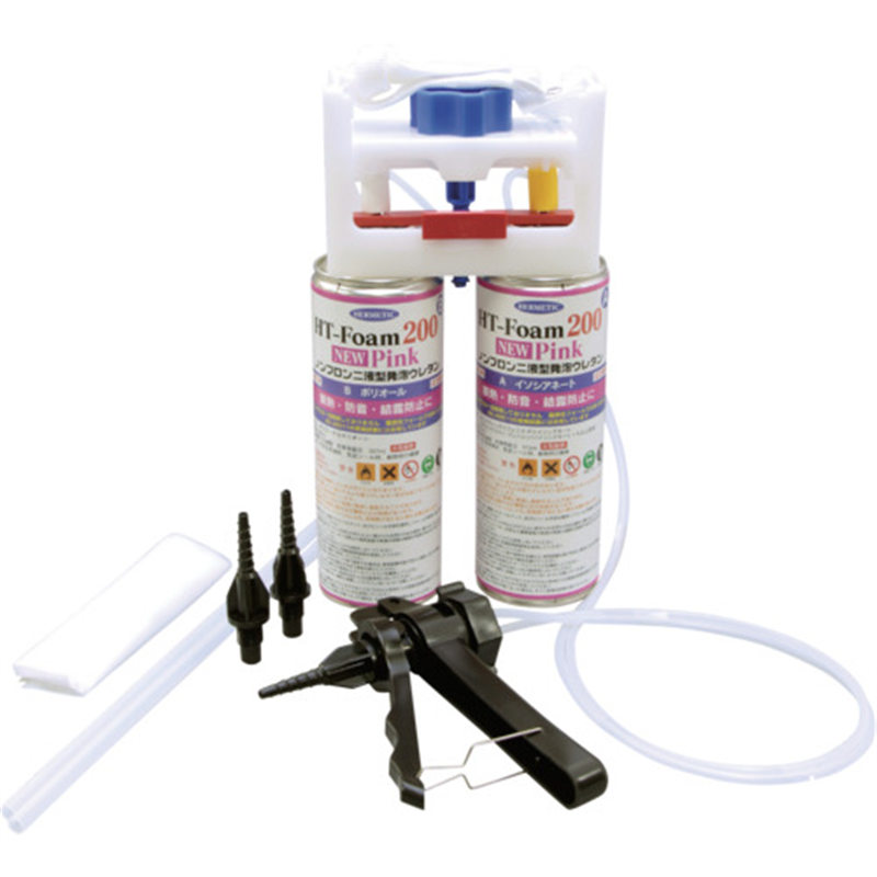 ヘルメチック 発泡ウレタン HTーFoam200NEW Pink 800ml 1個（ご注文単位1個）【直送品】
