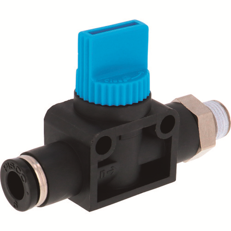 PISCO ハンドバルブ ストレートA3方弁チューブ6出力R1/8 1個（ご注文単位1個）【直送品】