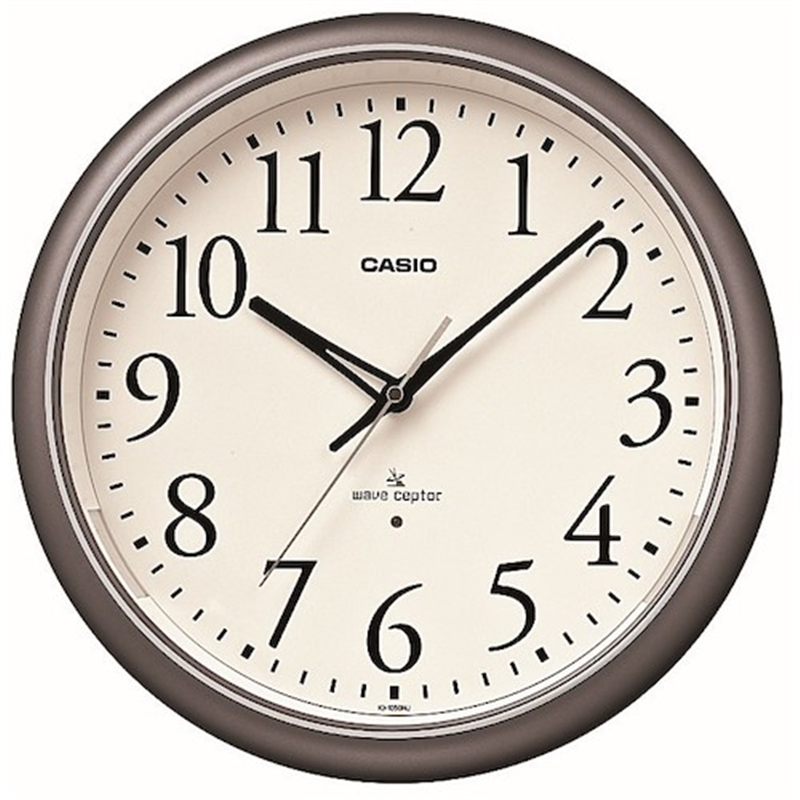 カシオ 電波掛け時計 直径330mm シルバー 1個（ご注文単位1個）【直送品】