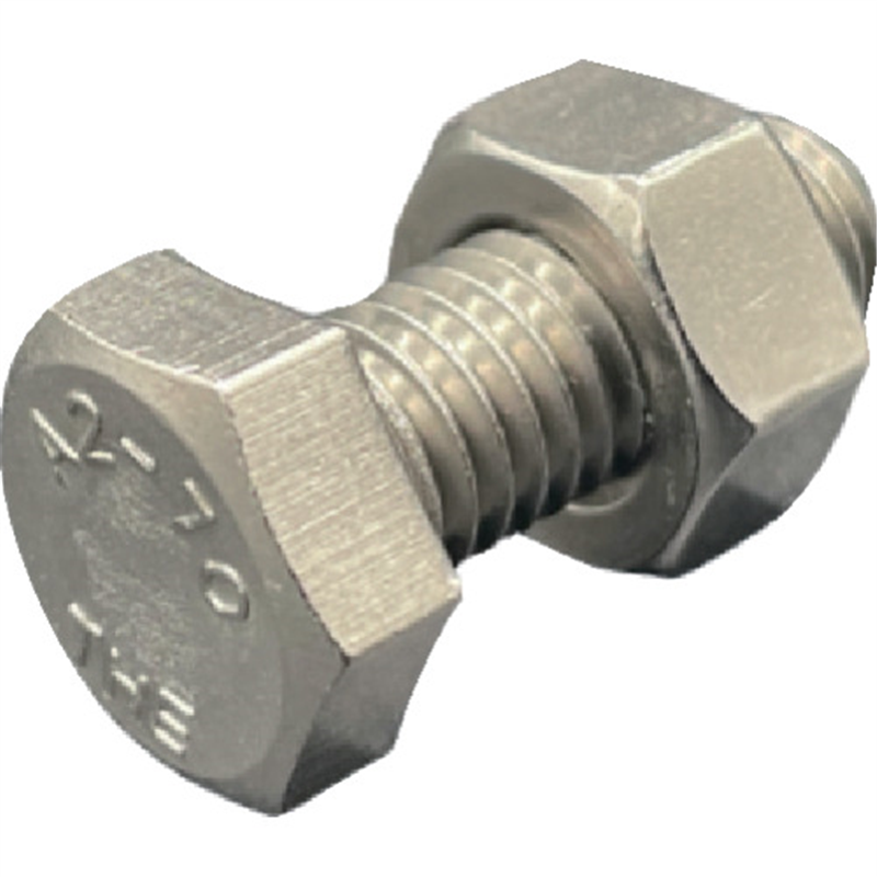 HIーLEAD 六角ボルト・ナット(本体規格/新JIS) A2-70 SUS304/ステンレス M10X30L ピッチ1.5 全ねじ スタイル1ナット 1組（ご注文単位1組）【直送品】