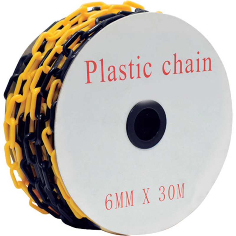 セーフラン プラスチックチェーン 黄/黒 トラチェーン 30m 1巻（ご注文単位1巻）【直送品】