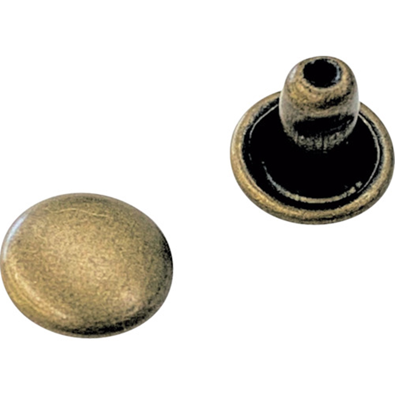 ユタカメイク 平ベルト金具 両面カシメ 小オス・メス(各10個) 1袋（ご注文単位1袋）【直送品】