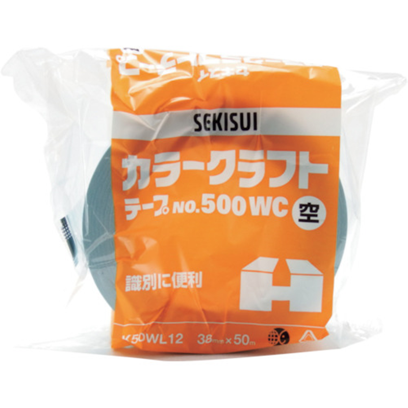 積水 カラークラフトテープ#500WC 38X50 空 1巻（ご注文単位1巻）【直送品】