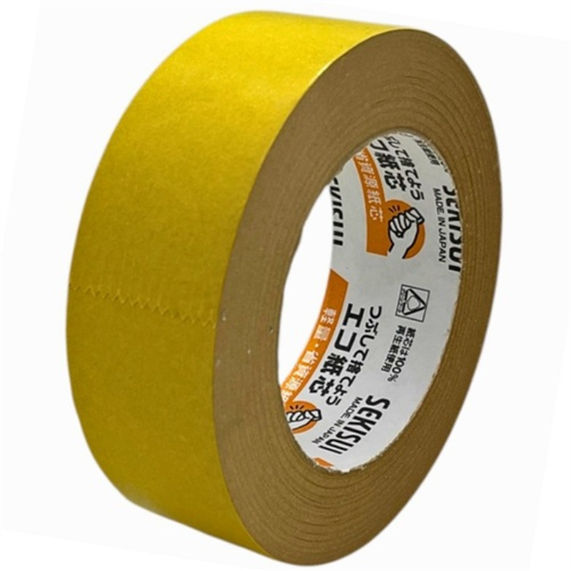 積水 クラフトテープ#500ベタ 38X50 黄色 1巻（ご注文単位1巻）【直送品】