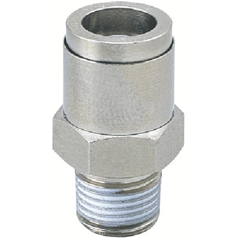 PISCO チューブフィッティングブラスストレート チューブ6ネジR1/8ゴムFKM 1個（ご注文単位1個）【直送品】