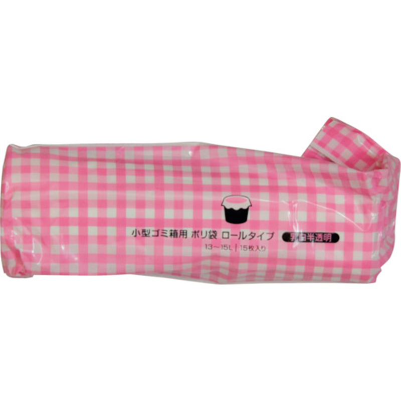 IRL 小型ゴミ箱用ポリ袋 ロールタイプ 乳白半透明 13L-15L 15枚入り 1パック（ご注文単位1パック）【直送品】