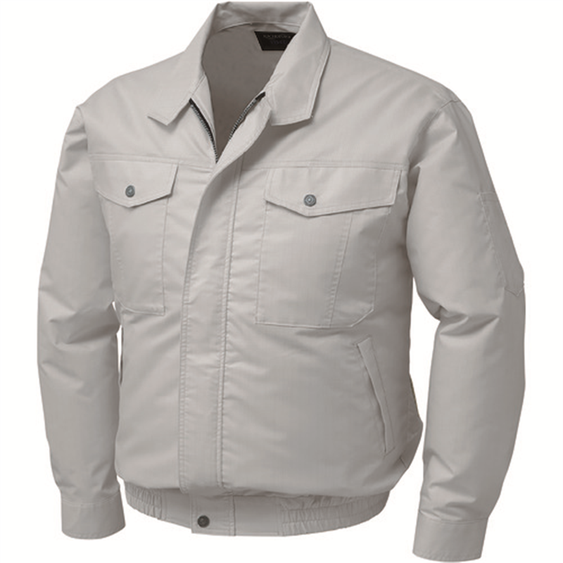 空調服 綿・ポリ混紡制電ウエアのみ シルバー M 1着（ご注文単位1着）【直送品】