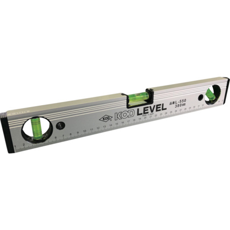 KOD 箱型アルミレベルV溝付 100mm 1個（ご注文単位1個）【直送品】