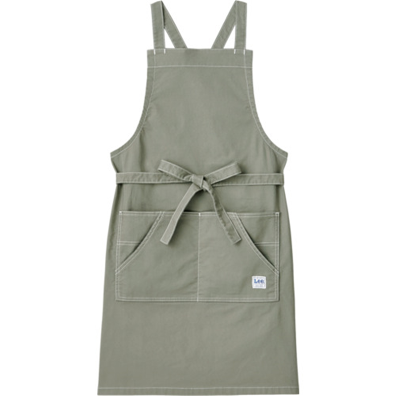 Leeワークウェア 胸当てエプロン カーキ F 1枚（ご注文単位1枚）【直送品】