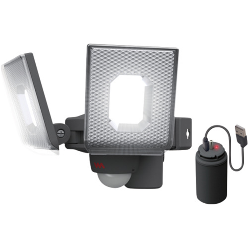 musashi 5W×2灯スライド型 LED充電式センサーライト 1台（ご注文単位1台）【直送品】