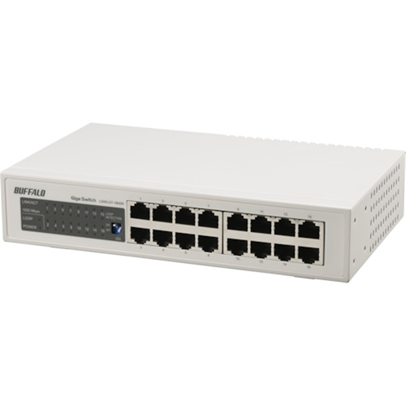 BUFFALO Giga スイッチングHub 金属筺体/電源内蔵 16ポート 1個（ご注文単位1個）【直送品】