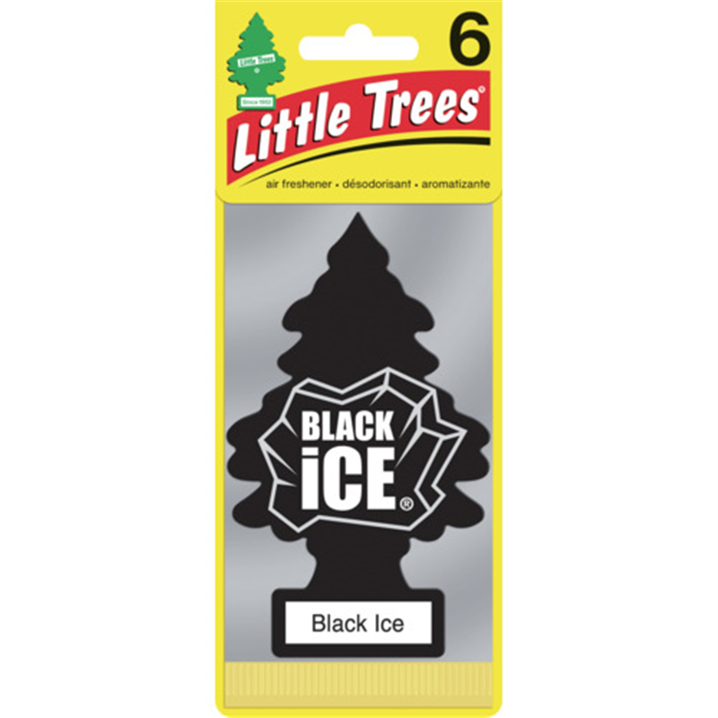リトルツリーズ LT エアーフレッシュナー 6P - Black Ice(ブラックアイス) 1パック（ご注文単位1パック）【直送品】