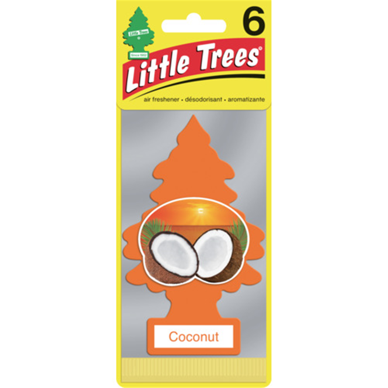 リトルツリーズ LT エアーフレッシュナー 6P - Coconut(ココナッツ) 1パック（ご注文単位1パック）【直送品】